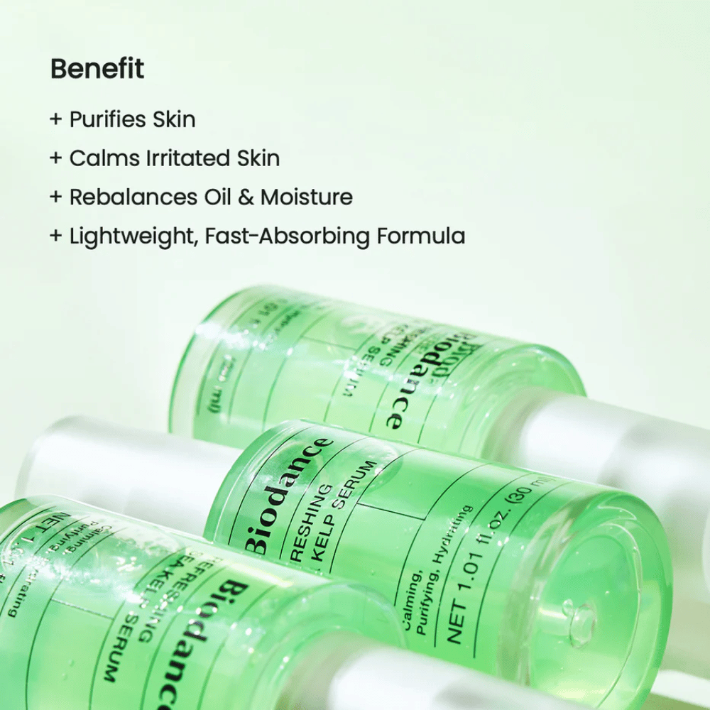 Biodance Refreshing Sea Kelp Serum – lätt ansiktsserum som lugnar, renar och balanserar fet och kombinerad hud.