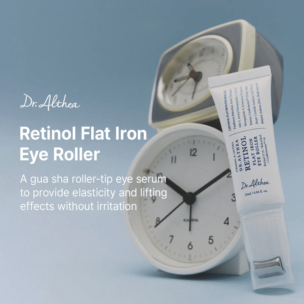 Dr. Althea Retinol Flat Iron Eye Roller ögonserum med lifting-effekt som stärker hudens elasticitet och ger ett piggare utseende.