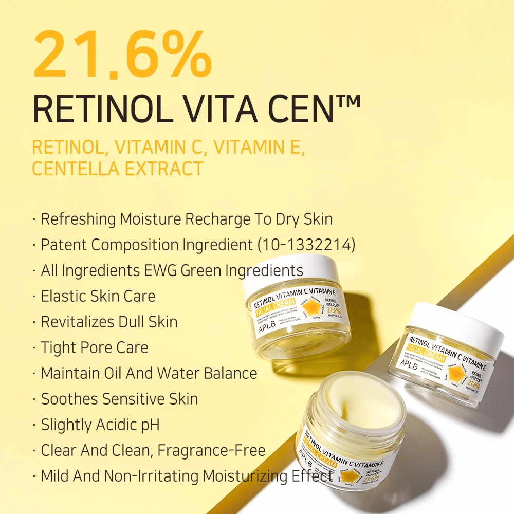 APLB Retinol Vitamin C Vitamin E Facial Cream med Retinol Vita Cen och hudvårdsegenskaper