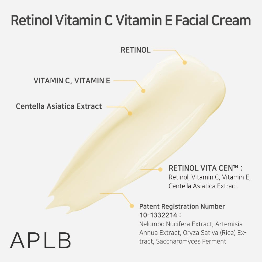 APLB Retinol Vitamin C Vitamin E Facial Cream med retinol, vitamin C, vitamin E och centella