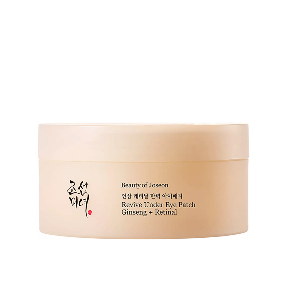 Beauty of Joseon Revive Under Eye Patch Ginseng + Retinal i burk, koreanska ögonpatches som hjälper till att minska fina linjer, mörka ringar och torrhet runt ögonen.