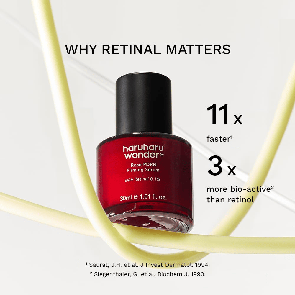 Haruharu Wonder Rose PDRN Firming Serum med retinal 0,1 % – aktiv hudvård för jämnare hudstruktur