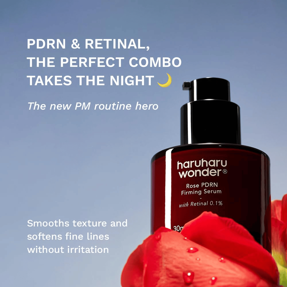 Haruharu Wonder Rose PDRN Firming Serum med PDRN och retinal 0,1 % för fina linjer och hudstruktur