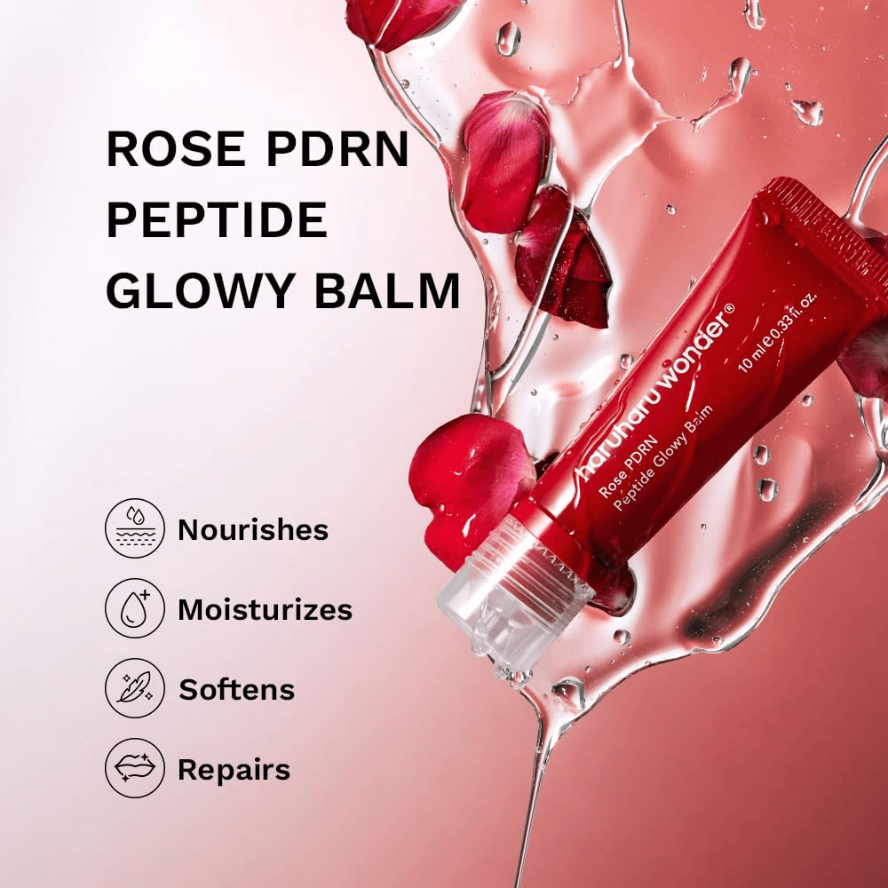 Haruharu Wonder Rose PDRN Peptide Glowy Balm – närande och återfuktande läppvård för torra och nariga läppar