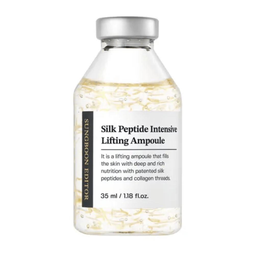 SUNGBOON EDITOR Silk Peptide Intensive Lifting Ampoule 35 ml ansiktsserum med kollagen och peptider för anti-age, fastare hud och förbättrad hudstruktur.