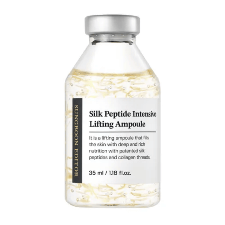 SUNGBOON EDITOR Silk Peptide Intensive Lifting Ampoule 35 ml ansiktsserum med kollagen och peptider för anti-age, fastare hud och förbättrad hudstruktur.