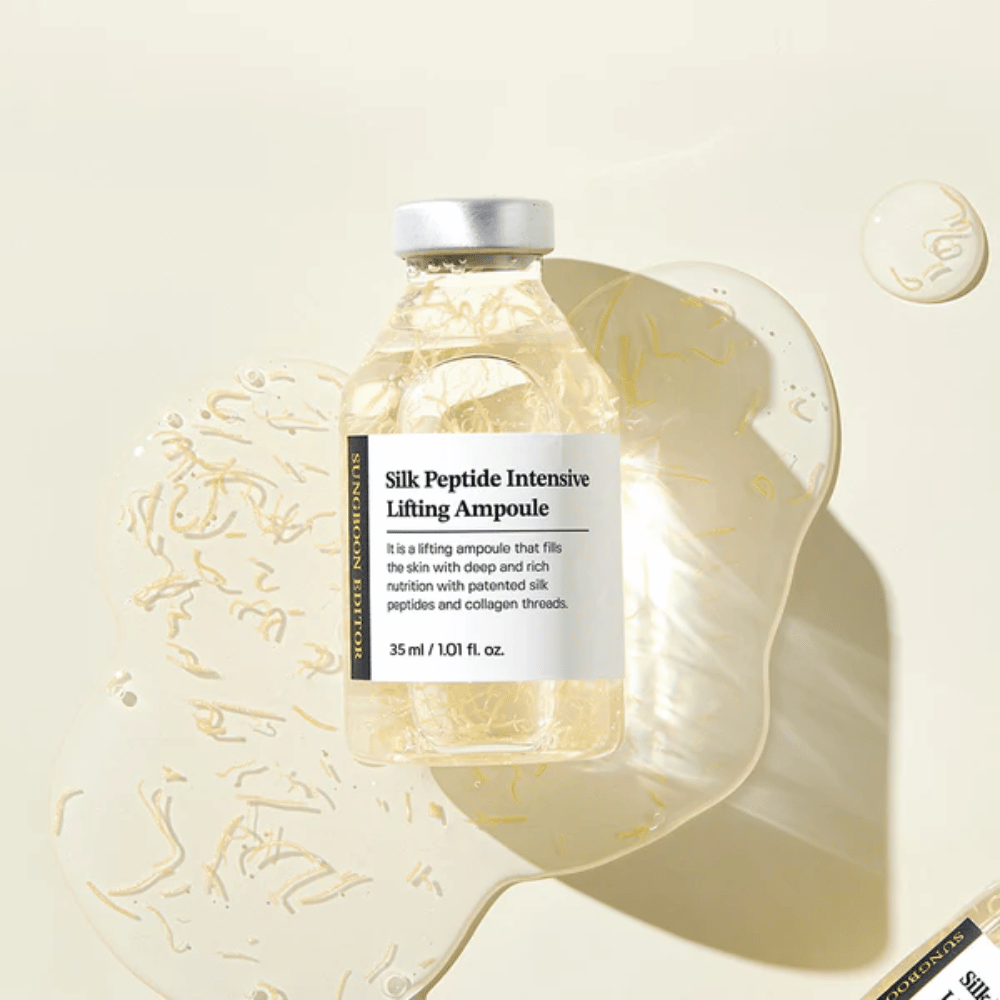 SUNGBOON EDITOR Silk Peptide Intensive Lifting Ampoule med silkespeptider i serum som ger djup återfuktning, glow och uppstramande effekt.