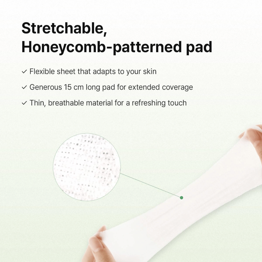 Bild – material / funktion (stretch + struktur)
Dr. Althea Stretchfit Calming Pad med stretchbar honeycomb-struktur som anpassar sig efter huden för maximal täckning och komfort.