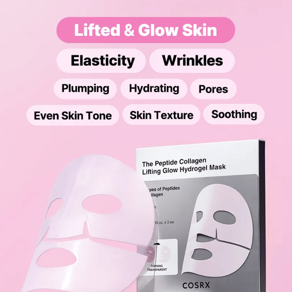 COSRX Peptide Collagen Mask – förbättrar elasticitet, återfuktning, hudton och struktur för en jämn och glowig hud.