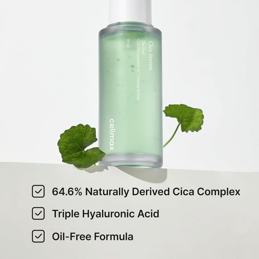 Celimax The Real Cica Niacinamide AC Calming Serum med Cica Complex och oljefri formula