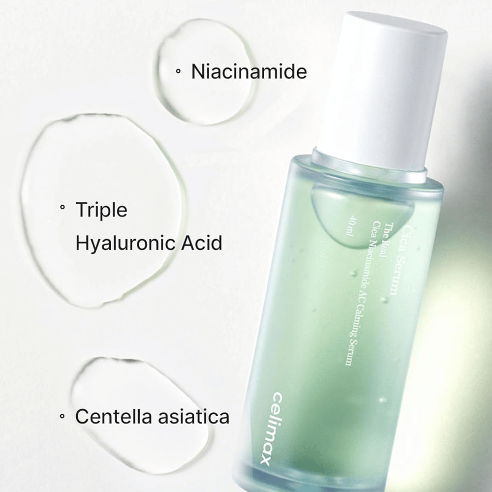 Celimax The Real Cica Niacinamide AC Calming Serum med centella, niacinamid och hyaluronsyra