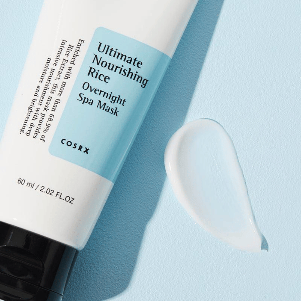 COSRX Rice Overnight Spa Mask krämig textur med risextrakt som ger glow och mjuk hud över natten