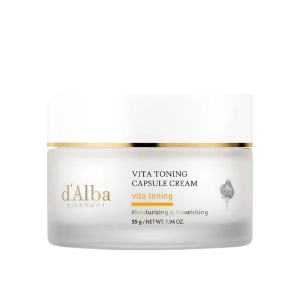d’Alba Vita Toning Capsule Cream ansiktskräm – koreansk glow-kräm med vitaminkapslar som hjälper till att återfukta huden och ge en jämnare, mer strålande hudton.