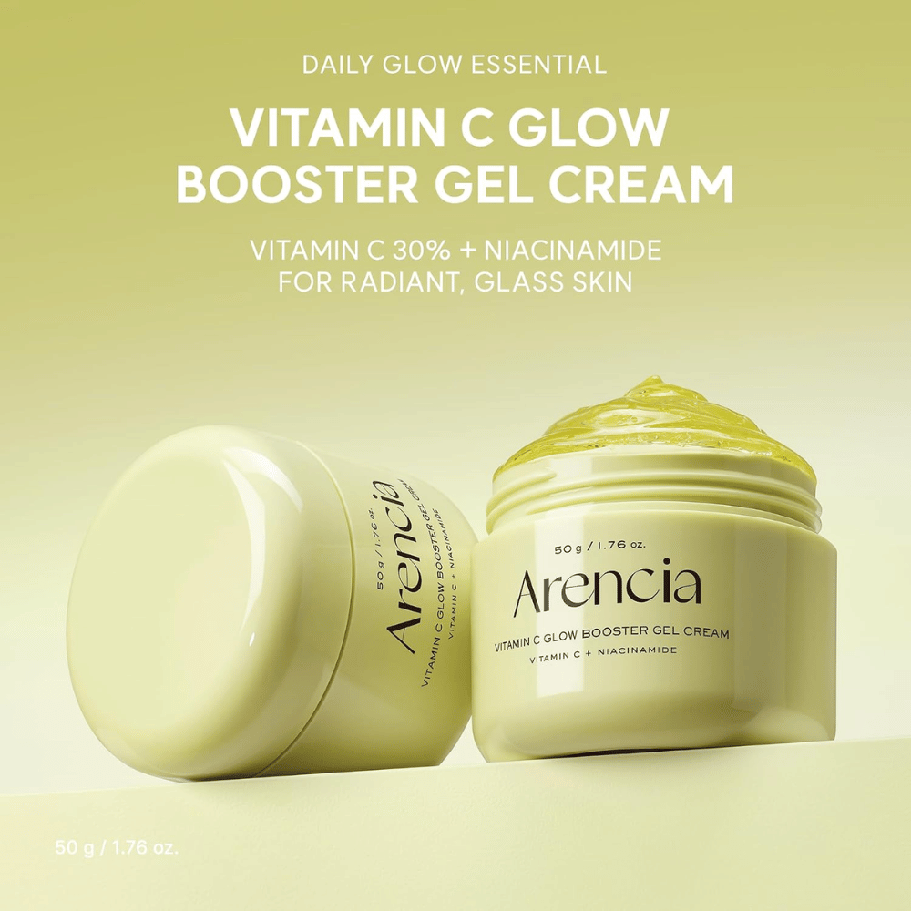 Arencia Vitamin C Glow Booster Gel Cream 50 g – gelkräm med vitamin C och niacinamid för strålande hud