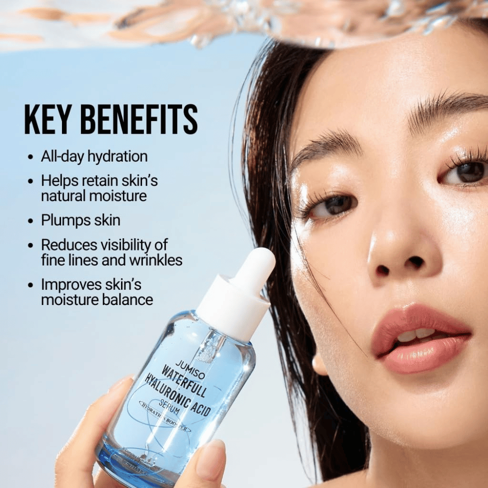 Jumiso Waterfull Hyaluronic Acid Serum 50 ml – intensivt återfuktande hyaluronsyra serum som plumpar huden och minskar synligheten av fina linjer