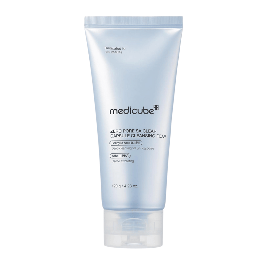 Medicube Zero Pore SA Clear Capsule Cleansing Foam 120 g – mild men effektiv rengöring med salicylsyra, AHA och PHA för klarare hud.