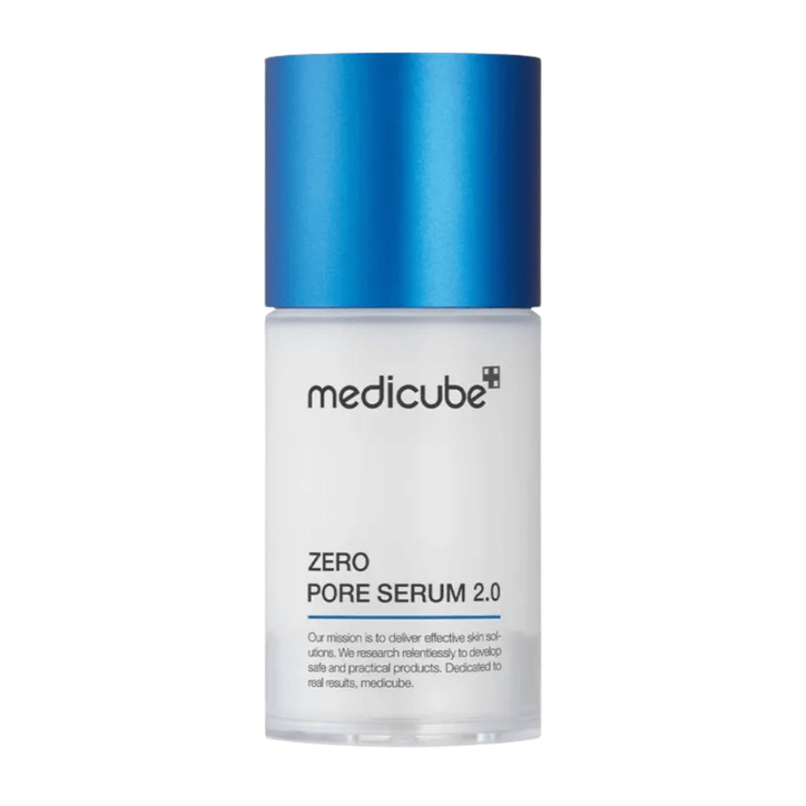 Medicube Zero Pore Serum 2.0 på vit bakgrund, ett koreanskt hudvårdsserum som vårdar porer, återfuktar huden och ger ett jämnare resultat.