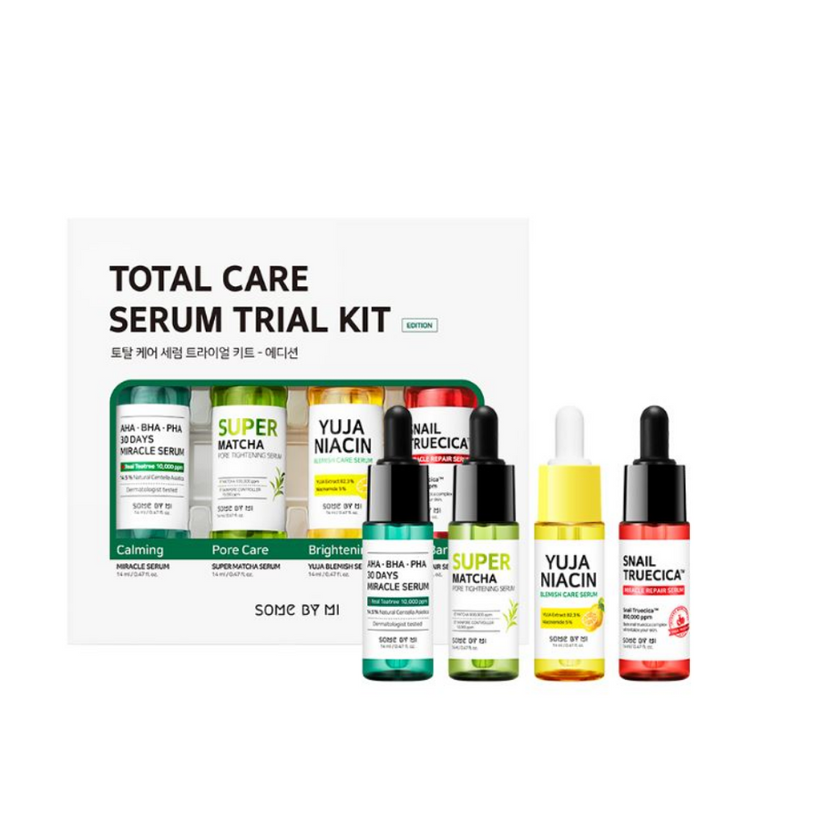 SOME BY MI:s Total Care Serum Trial Kit 4 st för återfuktande hudvård.