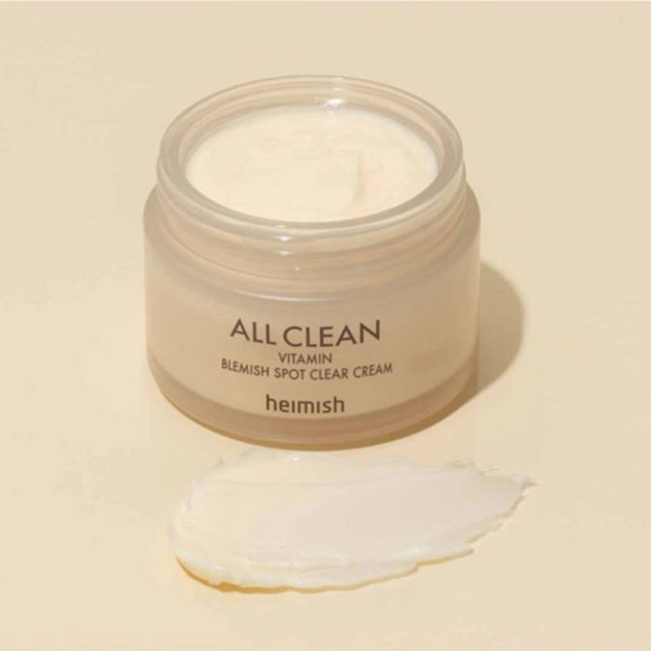 All heimish All Clean Vitamin Blemish Spot Clear Cream 60ml som riktar sig mot pigmentfläckar.