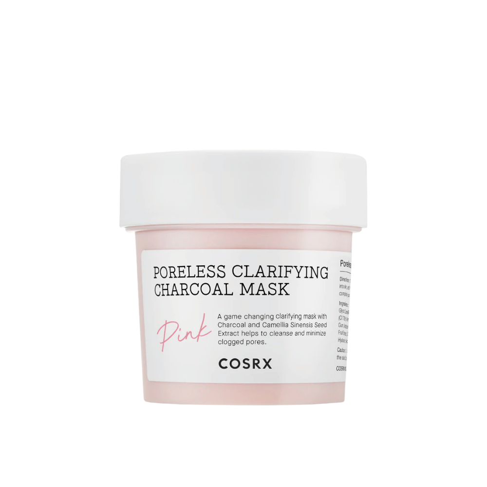 COSRX Poreless Clarifying Charcoal Mask Pink 110g med träkol för djuprengöring och kalamin för rening.