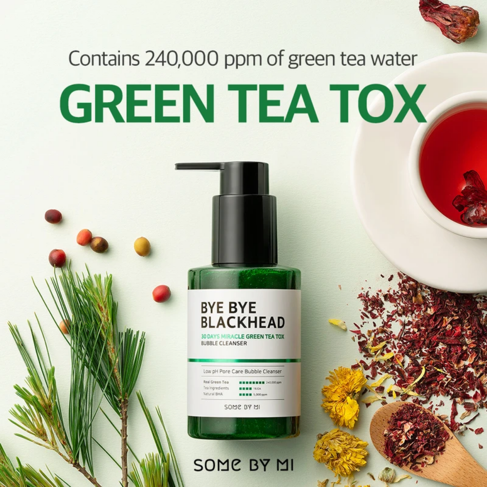 SOME BY MI Bye Bye Blackhead 30 Days Miracle Green Tea Tox Bubble Cleanser 120g hudrengöring.