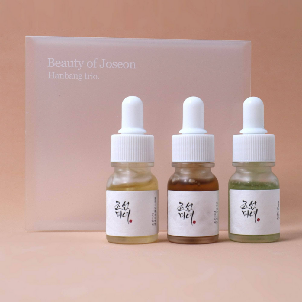 Beauty of Joseon Hanbang Trio 3 st, med ett serum med grönt te extrakt för att tackla hudvårdsproblem.