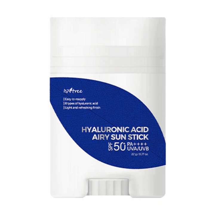 Isntrees Hyaluronic Acid Airy Sun Stick 22g med SPF 50+.